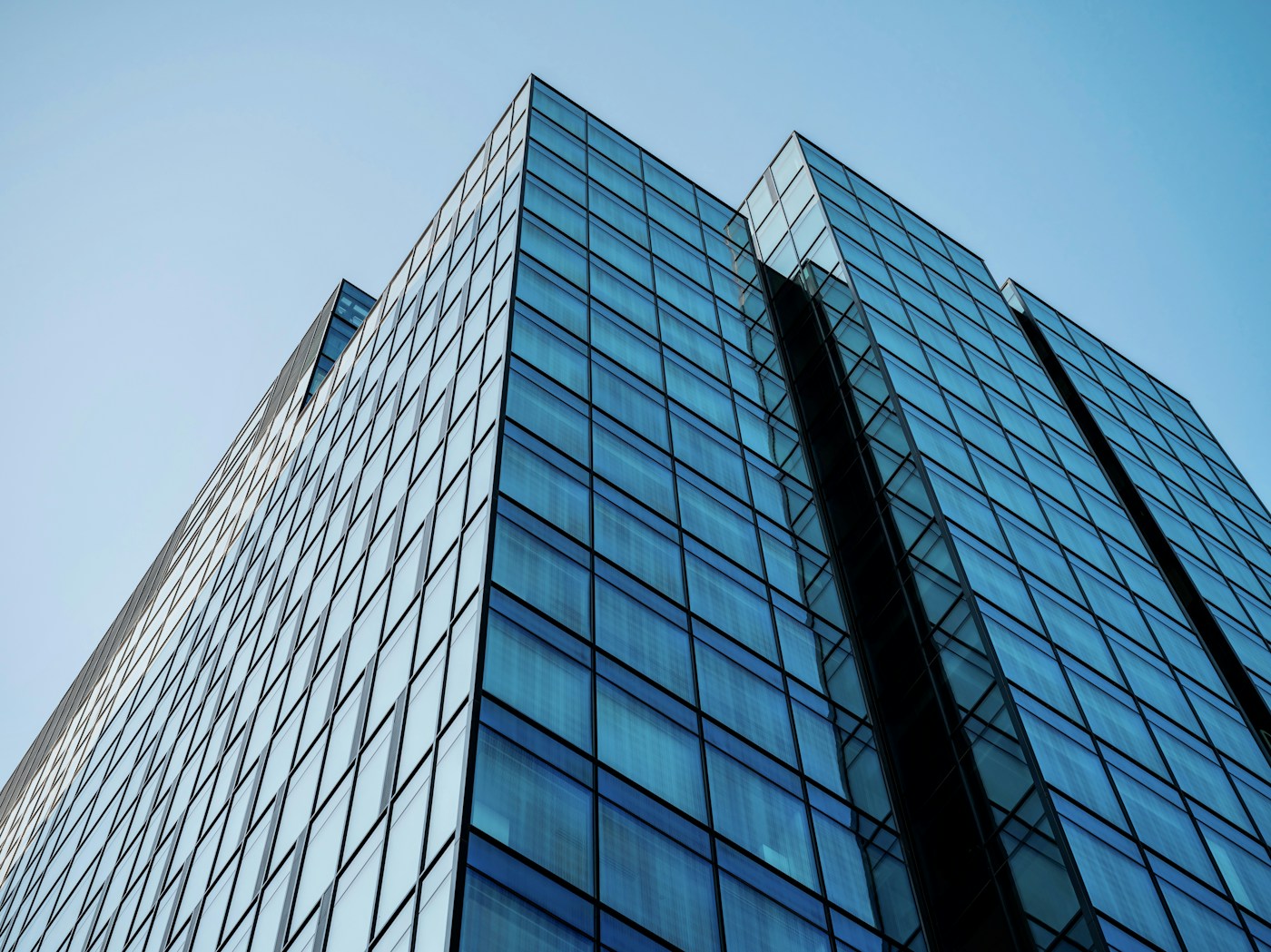 Architectural detail of a contemporary glass building